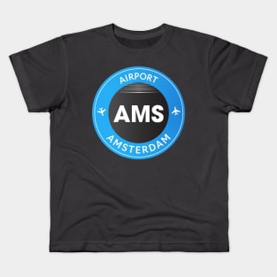 AMS airport blue Kids T-Shirt